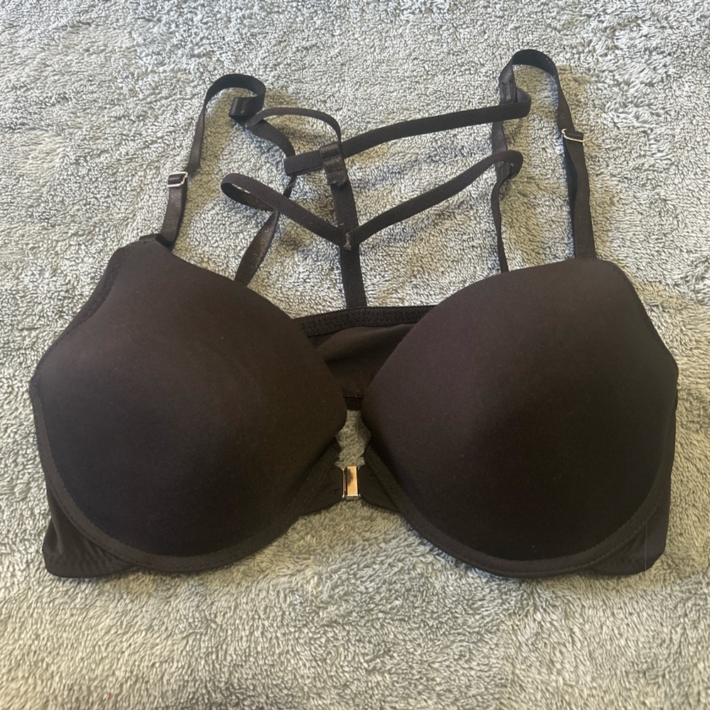 Unbranded Black Front-Closure Cage Back Push-Up Bra - Size 36B - Picture 7 of 7